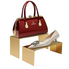 Two-Piece Gold Stand for Bag and Shoe Collection