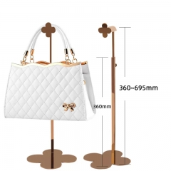 Stylish Rose Gold Purse Display Stand for Retail and Home Use