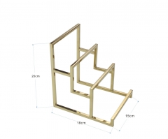 Metal Gold 3 Stair Wallet Display Stand