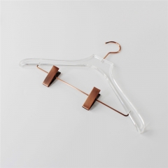 Rose Gold Antique Brass Acrylic Transparent Clothes Hanger