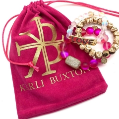 Custom Pink Jewelry Pouch with Logo
