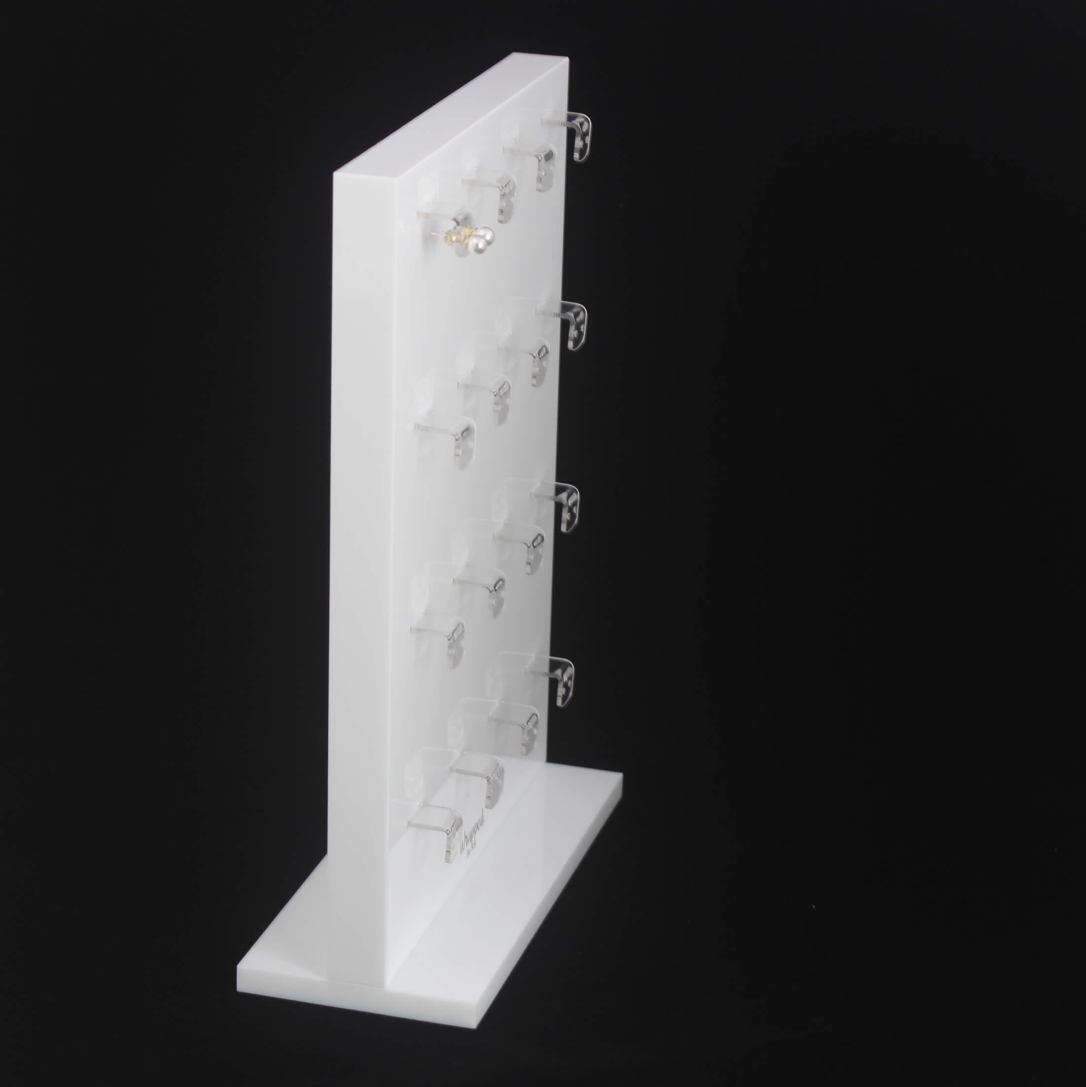 White Acrylic Earring Display Stands 