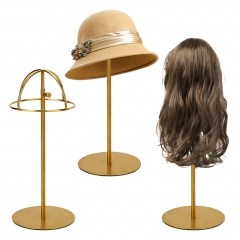 Golden Hat Rack: Stylish Display Stand for Hats and Caps