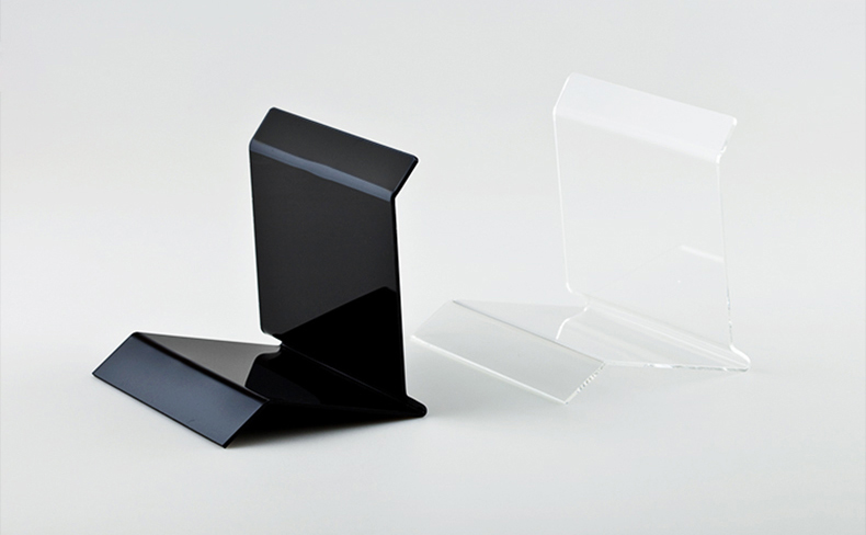 Black acrylic wallet display rack